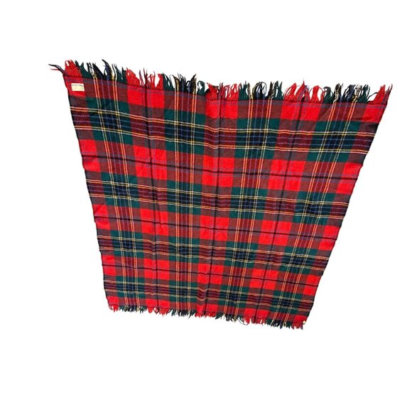 Vtg All Wool Glentana Scotland Plaid Fringed Throw Blanket Sofa Cabin core - Picture 8 of 9